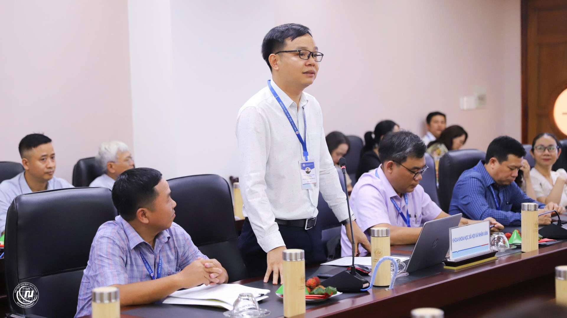 T.S Nguyễn Doãn Thuật - Trưởng khoa KHXH&NV, Trường Đại học Quy Nhơn phát biểu tại buổi làm việc