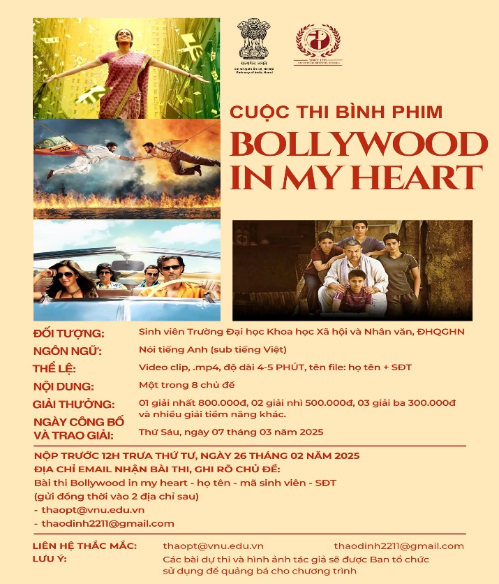 Thông báo Cuộc thi bình phim Ấn Độ "Bollywood in my heart"